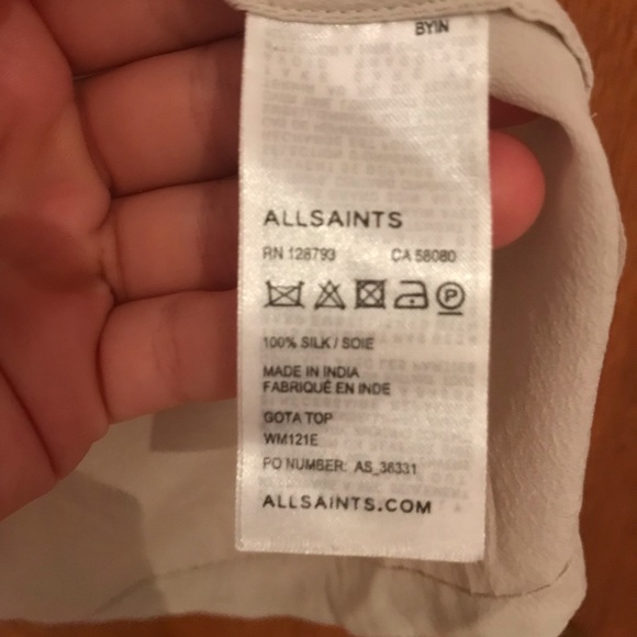 Allsaints ‘Gota’ Hand Embellished Silk Top - Picture 6 of 6